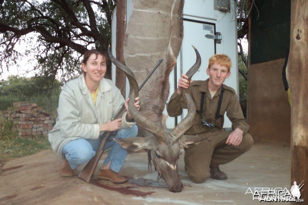 Mom and I with her first kudu bul