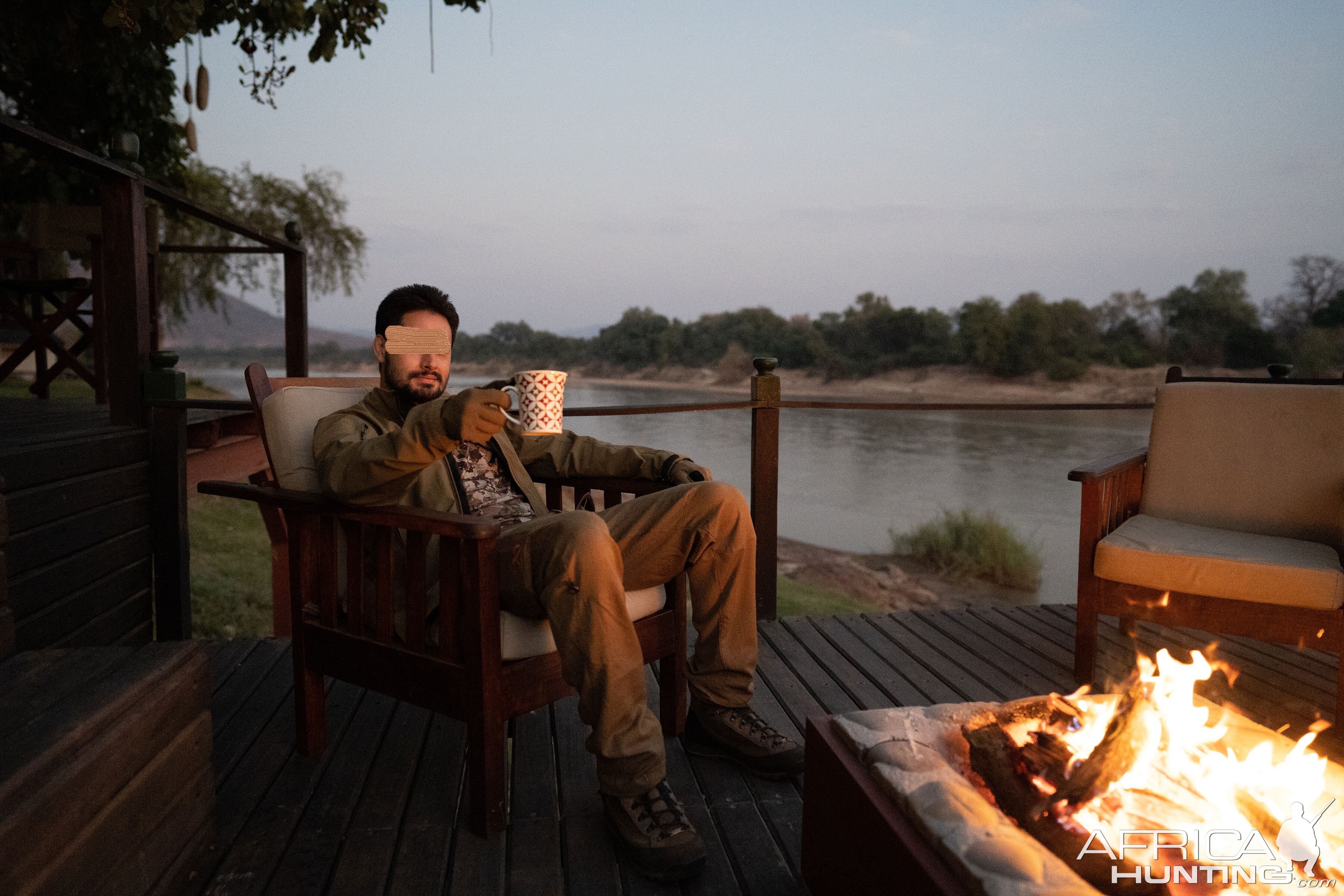 Morning coffee by the mopane fire