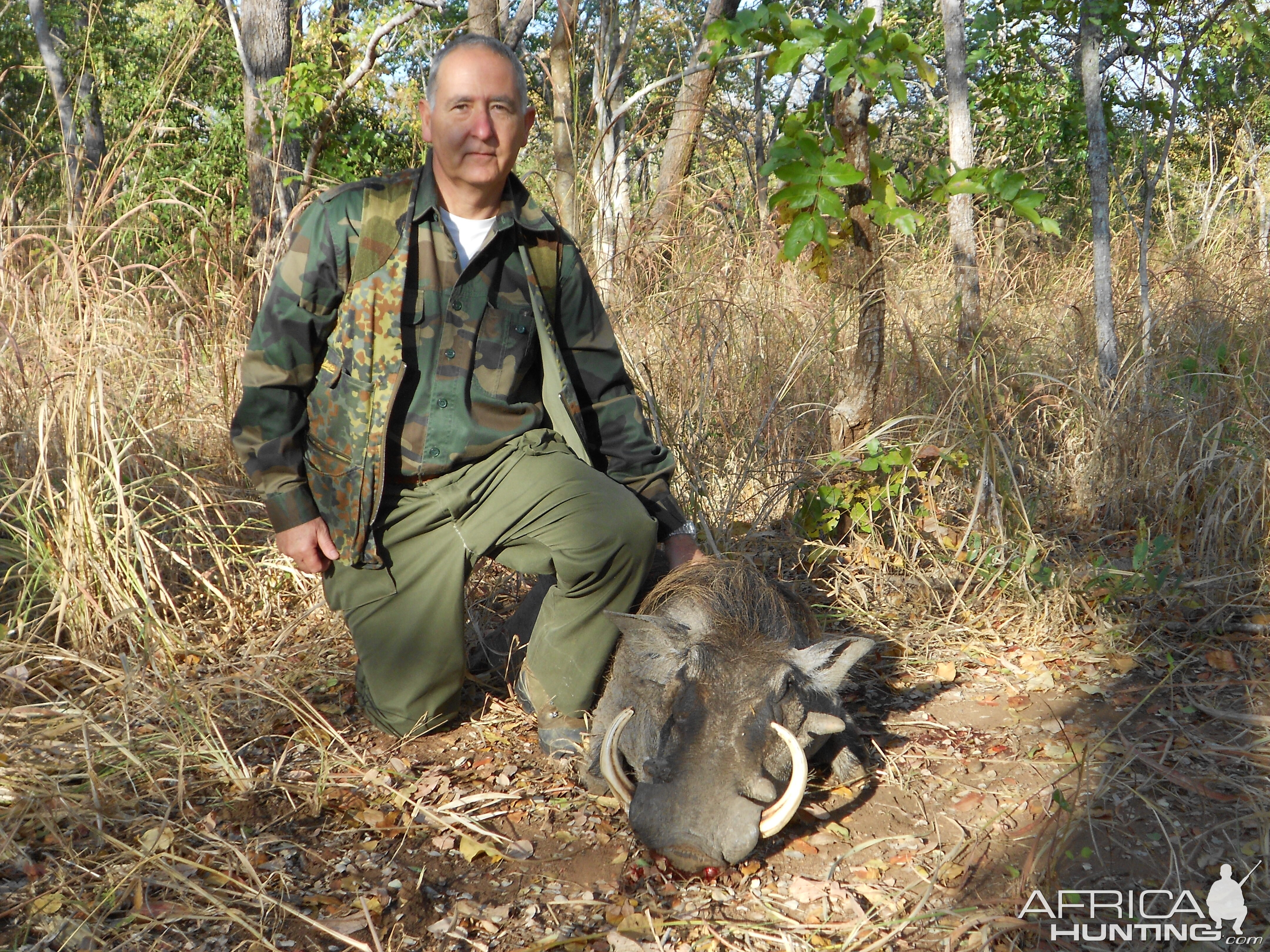 My Father with a Big Warthog Tanzania