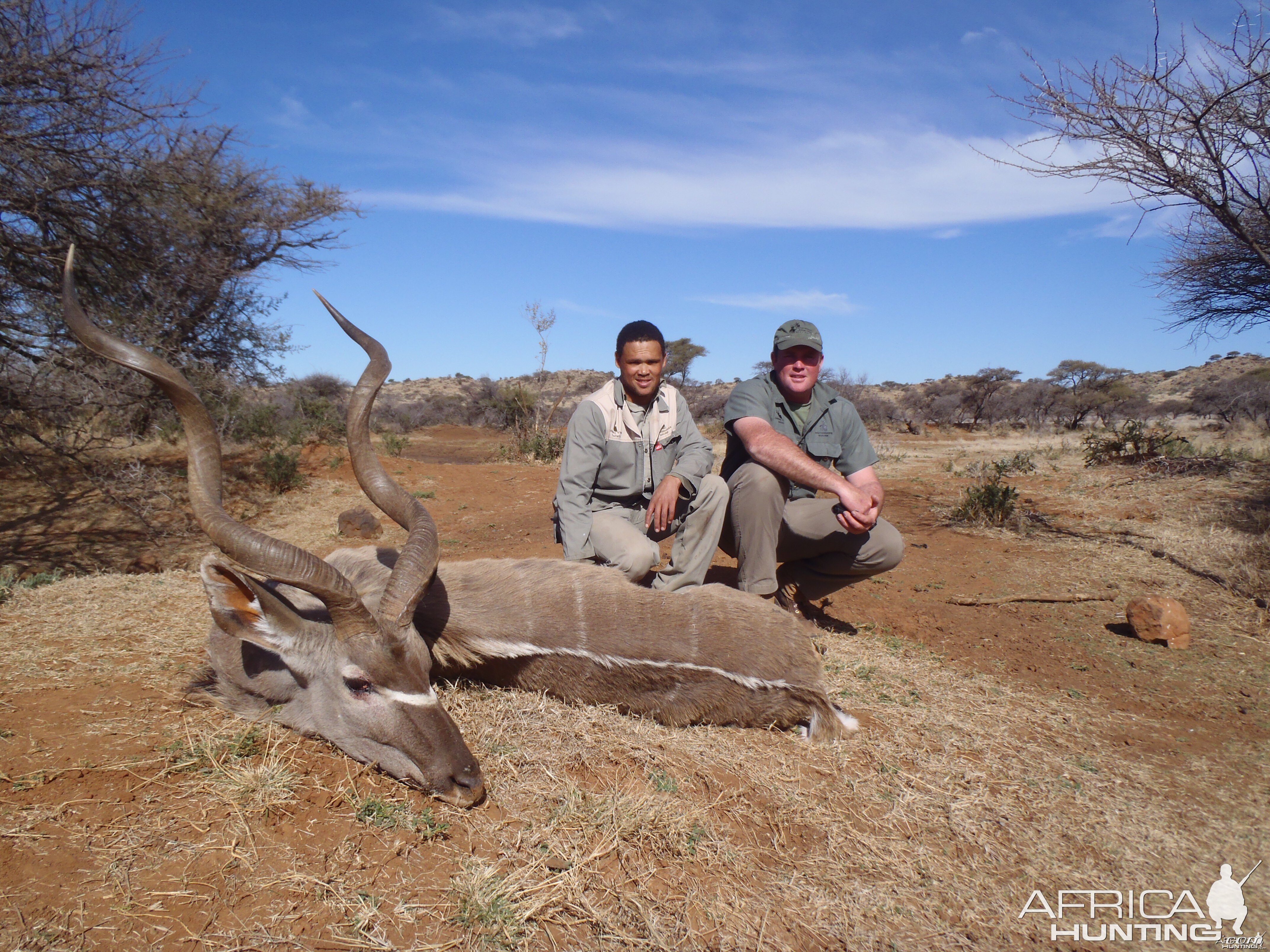 My kudu with PH Ivan and tracker Richard