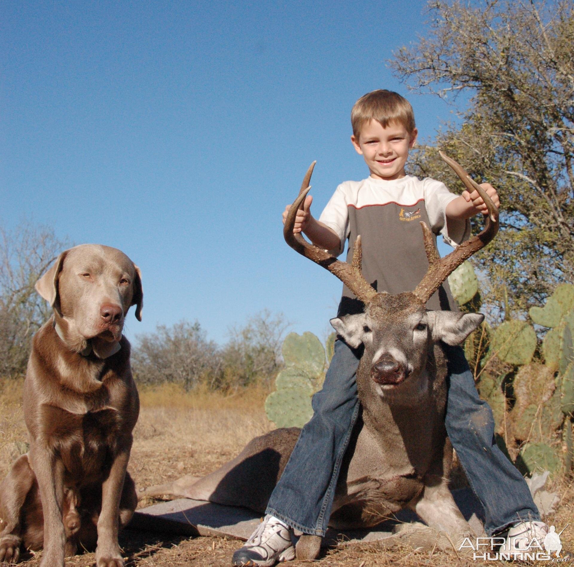 My six year old sons first buck