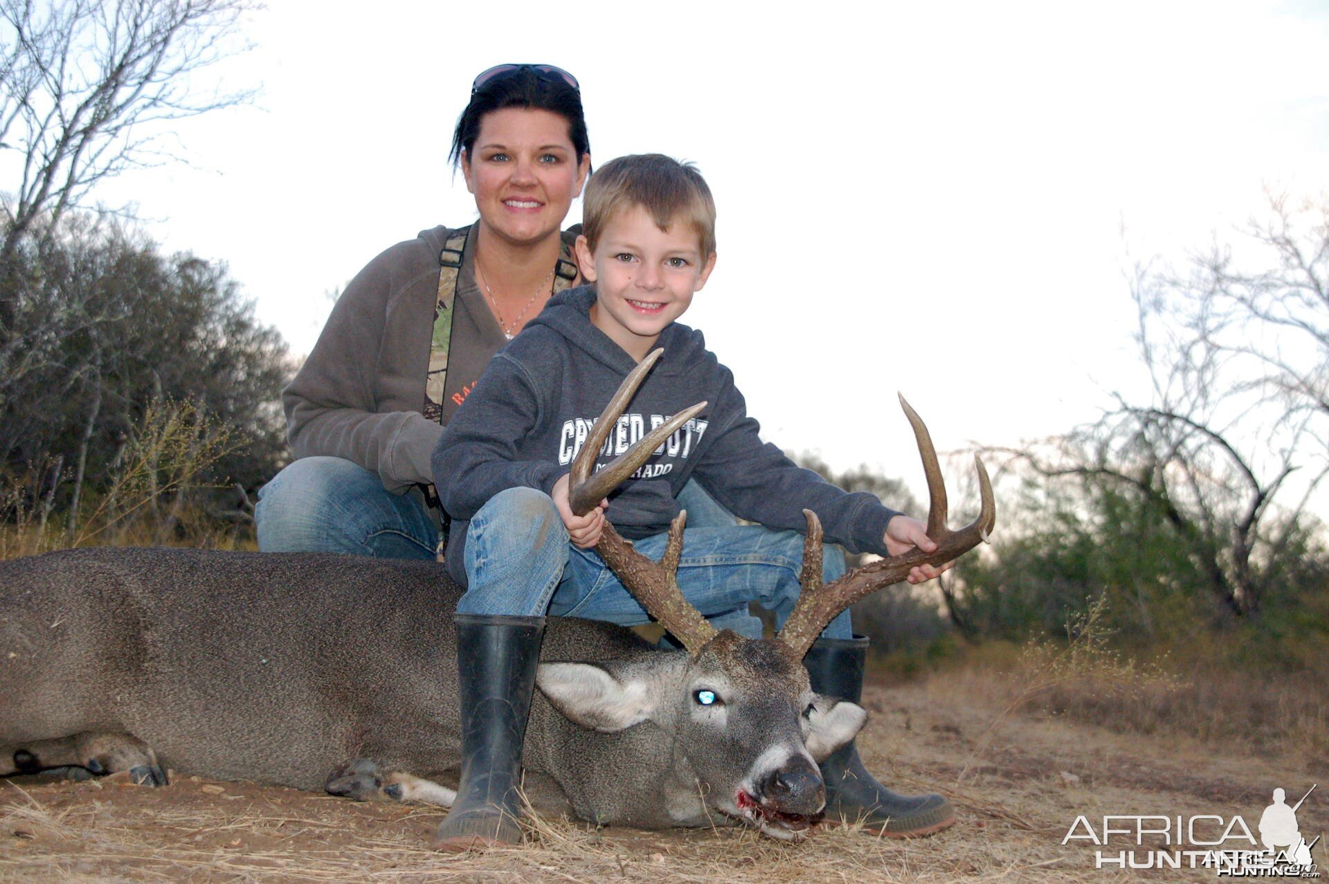 My six year old sons first buck