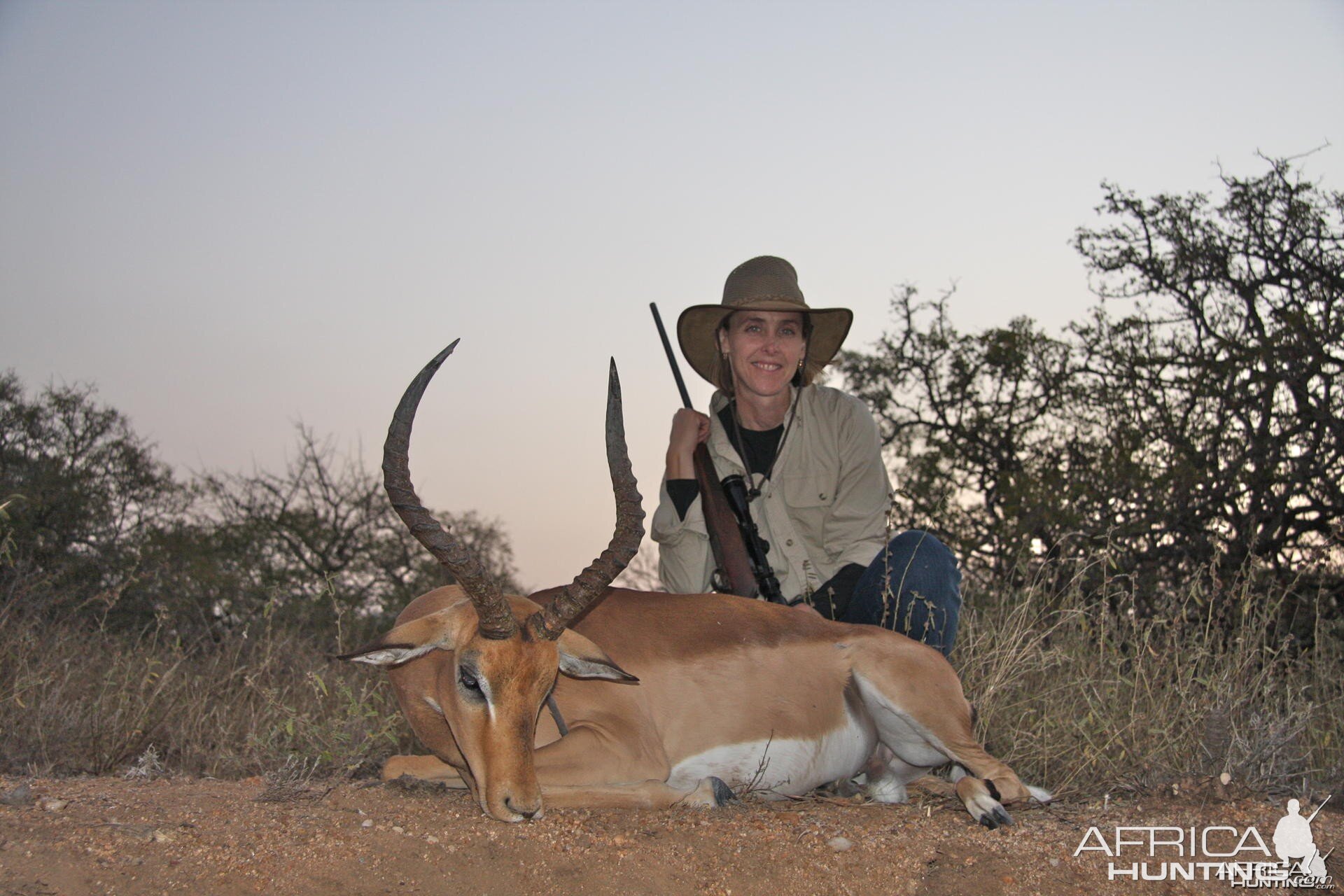 My wife with her first ever animal