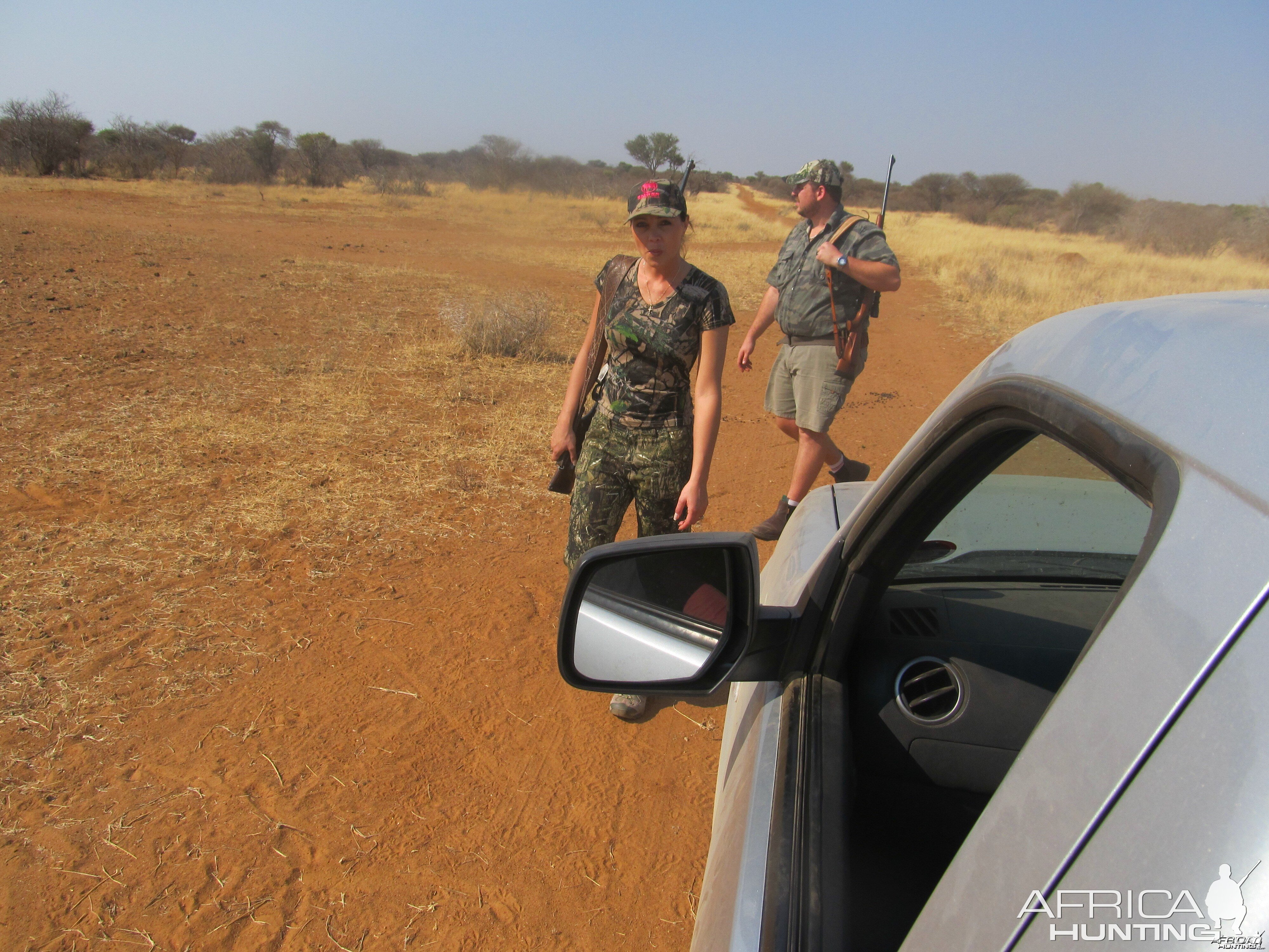 Myself & the wife returning to the hunting vehicle