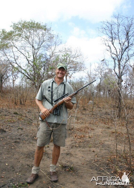 Neil with his new PH rifle or is that Katherine's 7 by 57