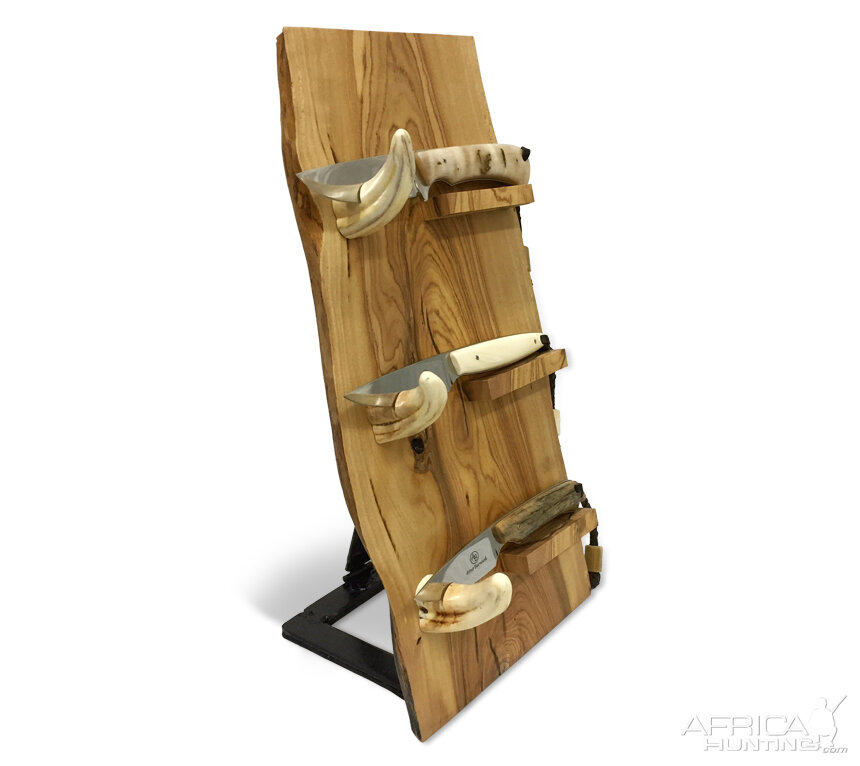 Olivewood 3-Knife Display