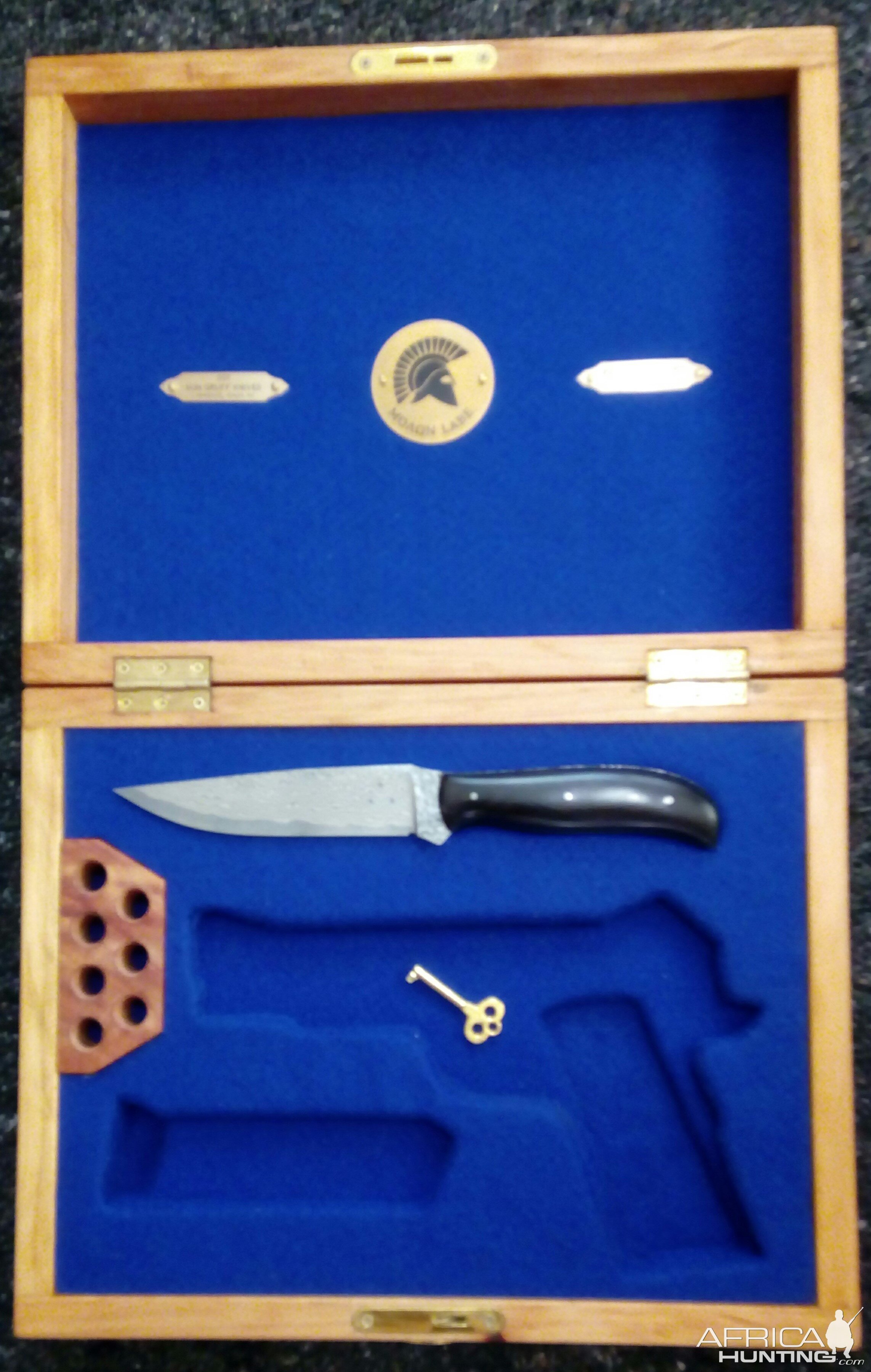 Pistol, Ammo & Hunting Knife Box