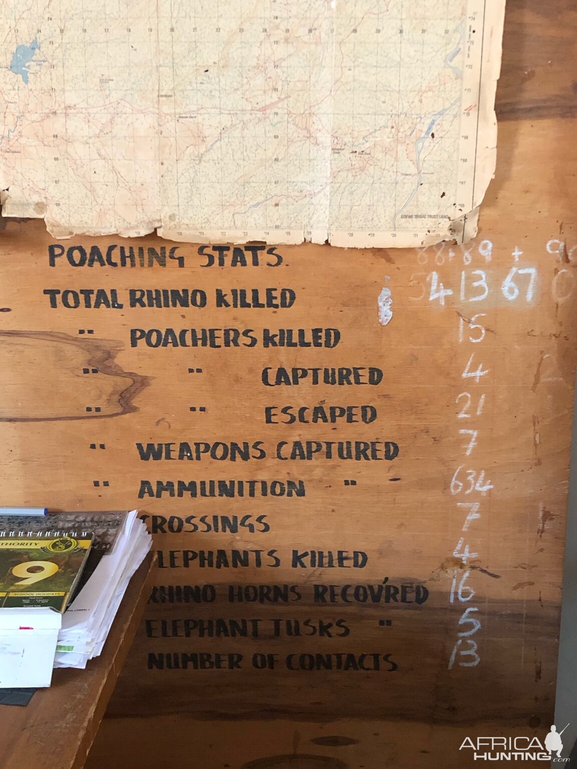 Poaching Stats on a board