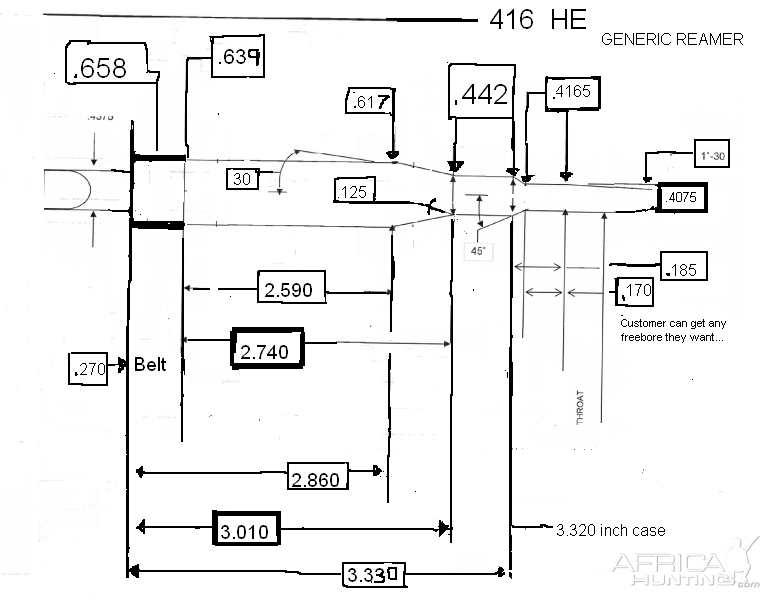 Print with specs for the 416 HE reamer chamber