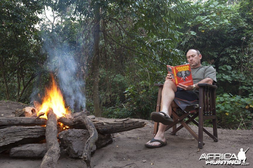 Reading Brian Herne by campfire