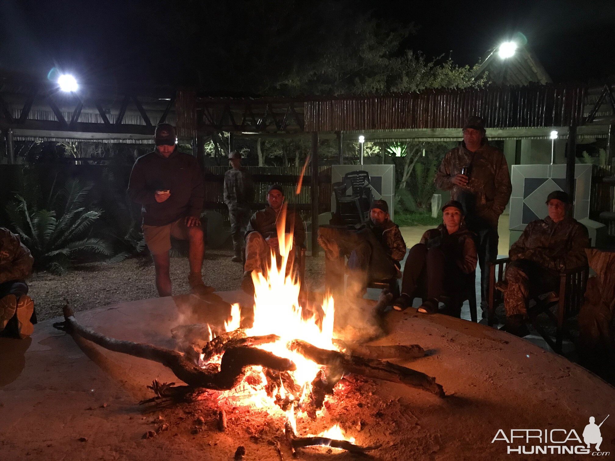 Relaxing around the fire