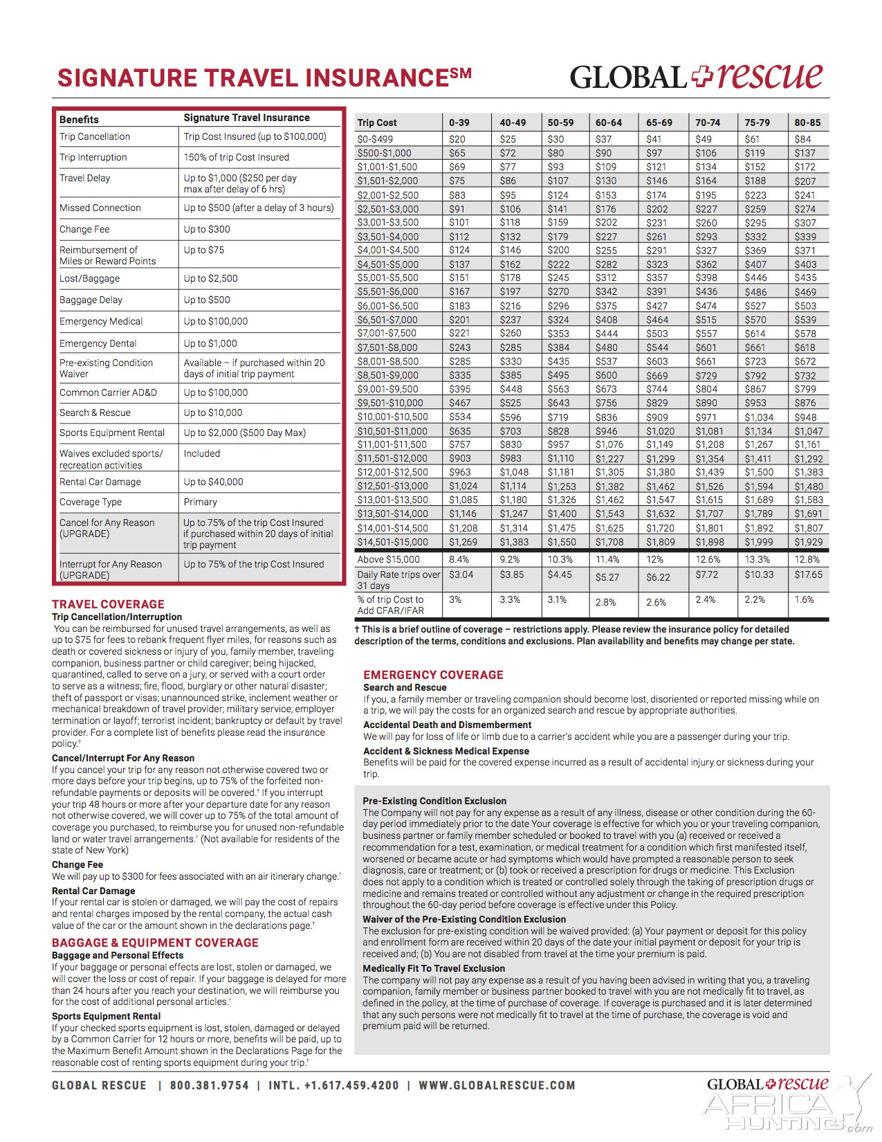 Signature Travel Insurance by Global Rescue