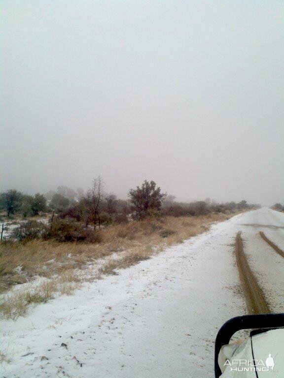 Snow in the southwestern part of Namibia