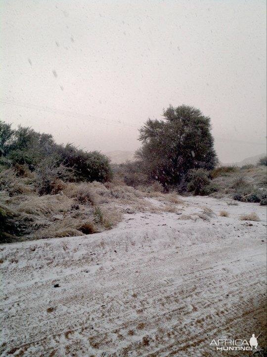 Snow in the southwestern part of Namibia