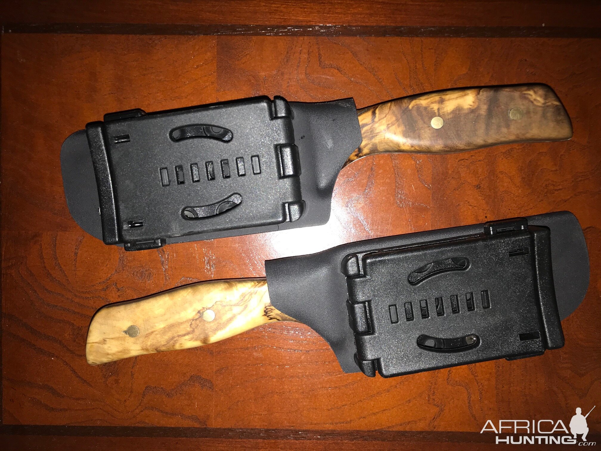 Spear Point Knives with African Wild Olive handles