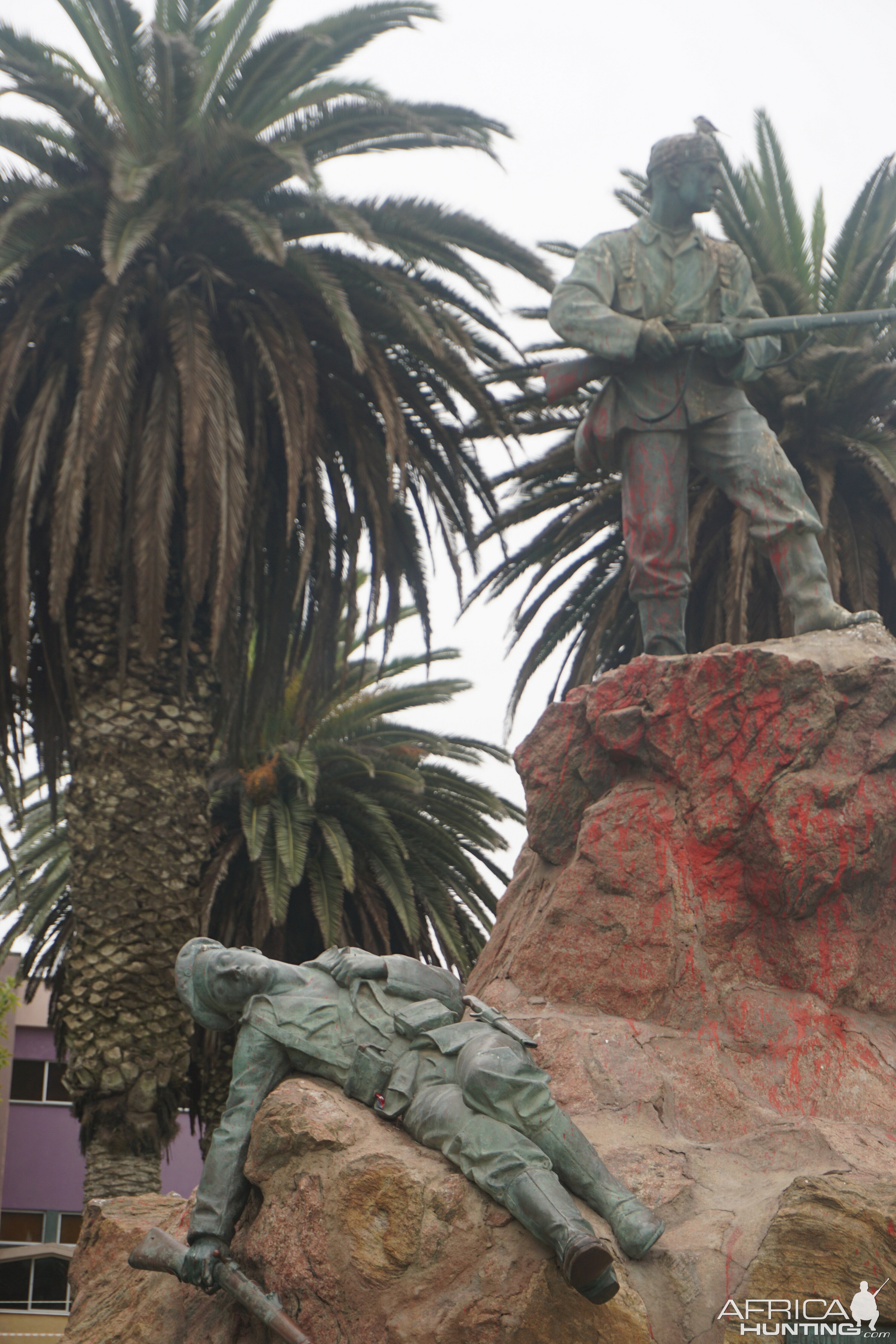 Statue memorialising the German soldiers who died during the 1905 war against the Herreros