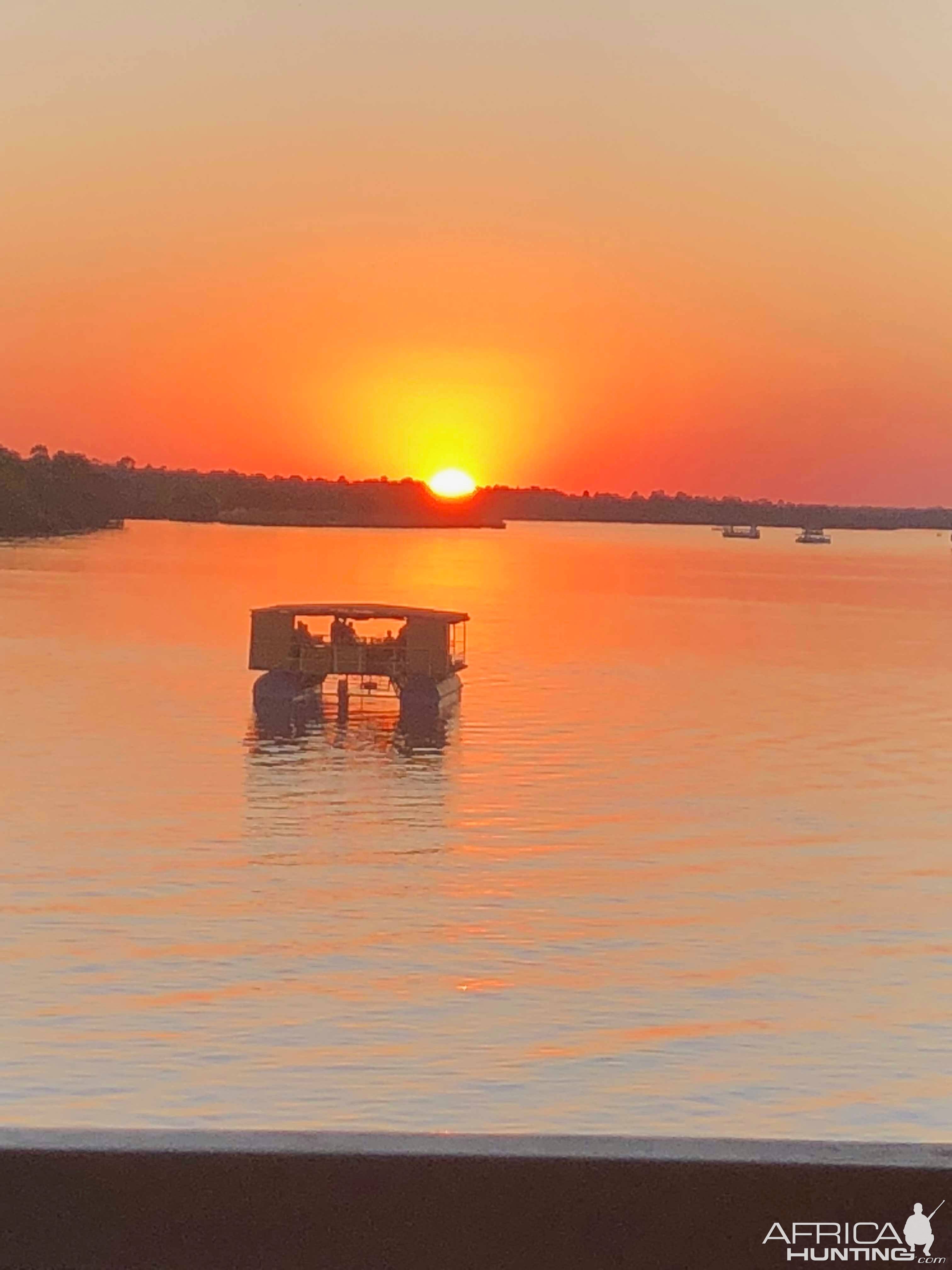 Sunset on the Lady Livingstone river cruise