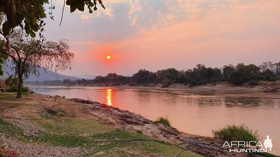 Sunset over Luangwa River Zambia