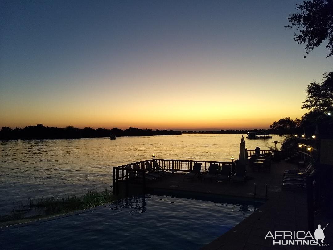 Sunset view from David Livingston Lodge on the Zambezi