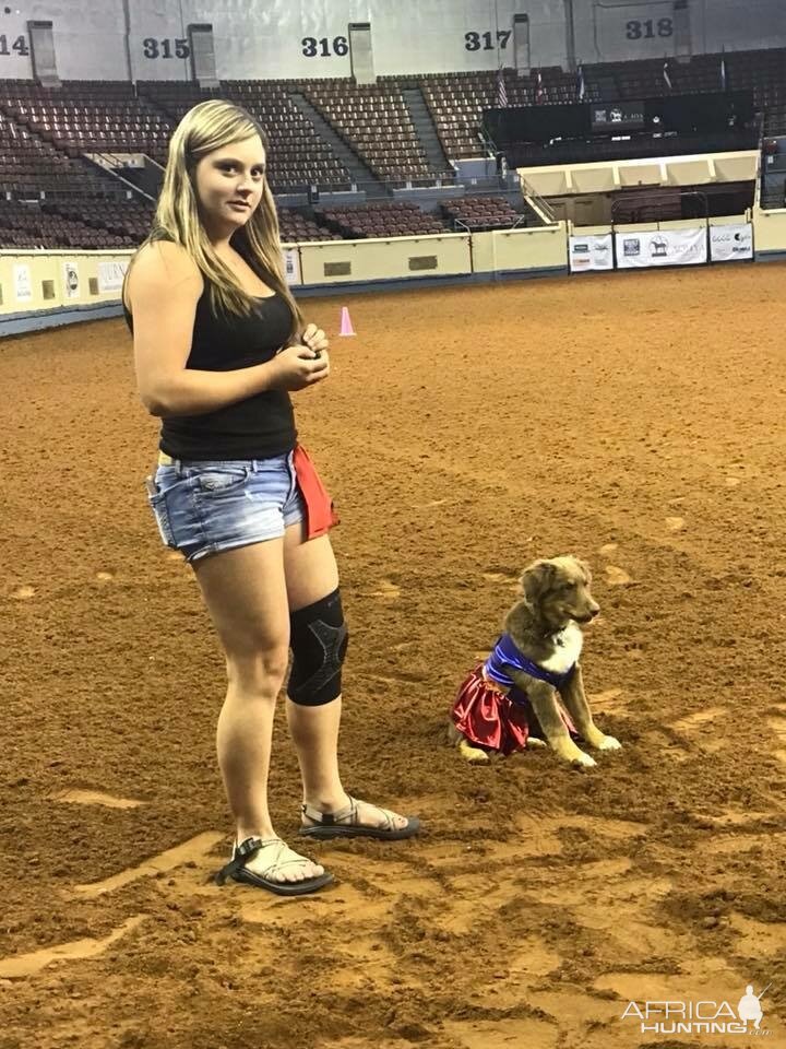 Sydney’s pup won the costume contest as wonderwomen