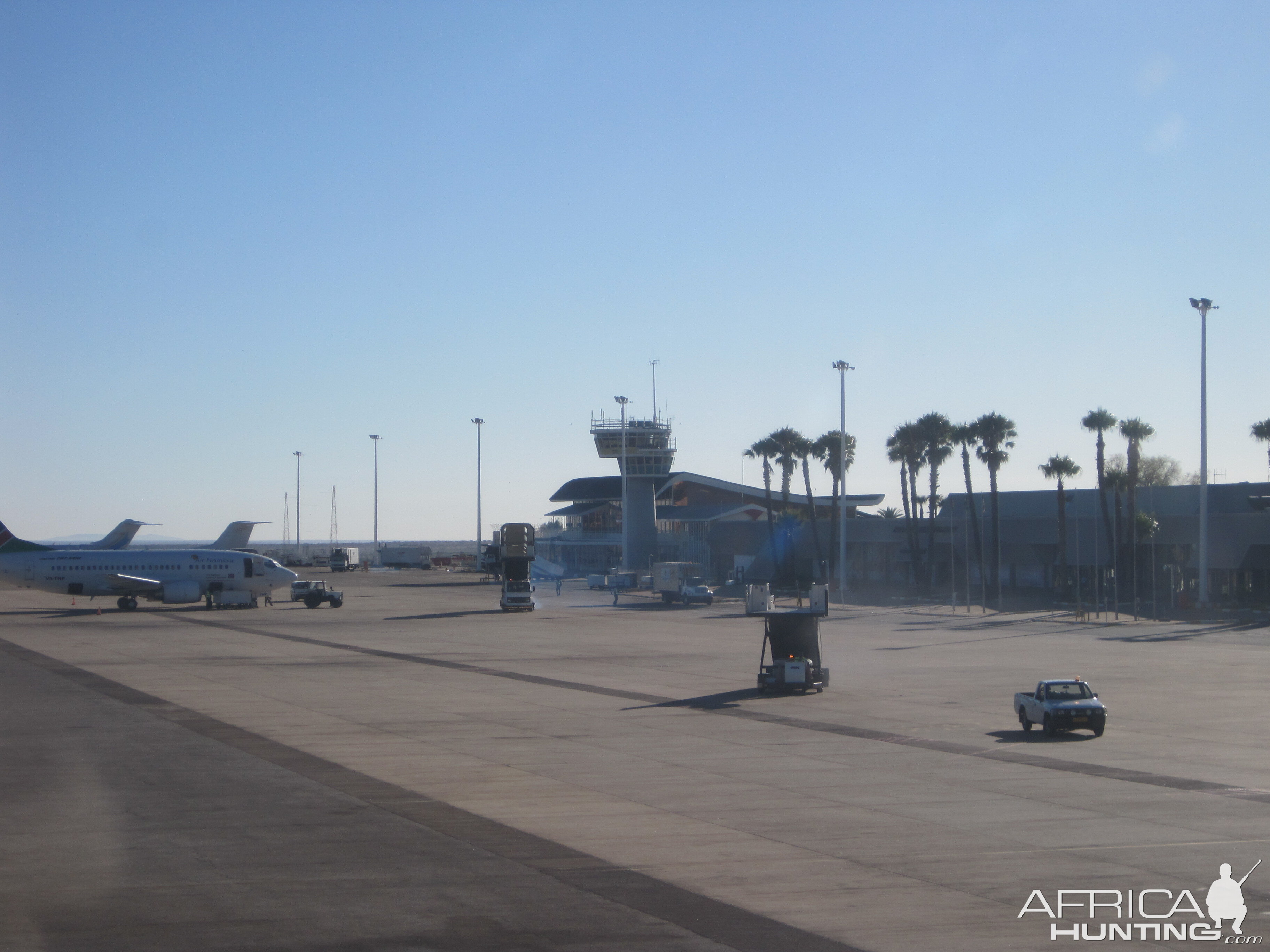 Tarmac arrival at the International Airport in Windhoek, Namibia