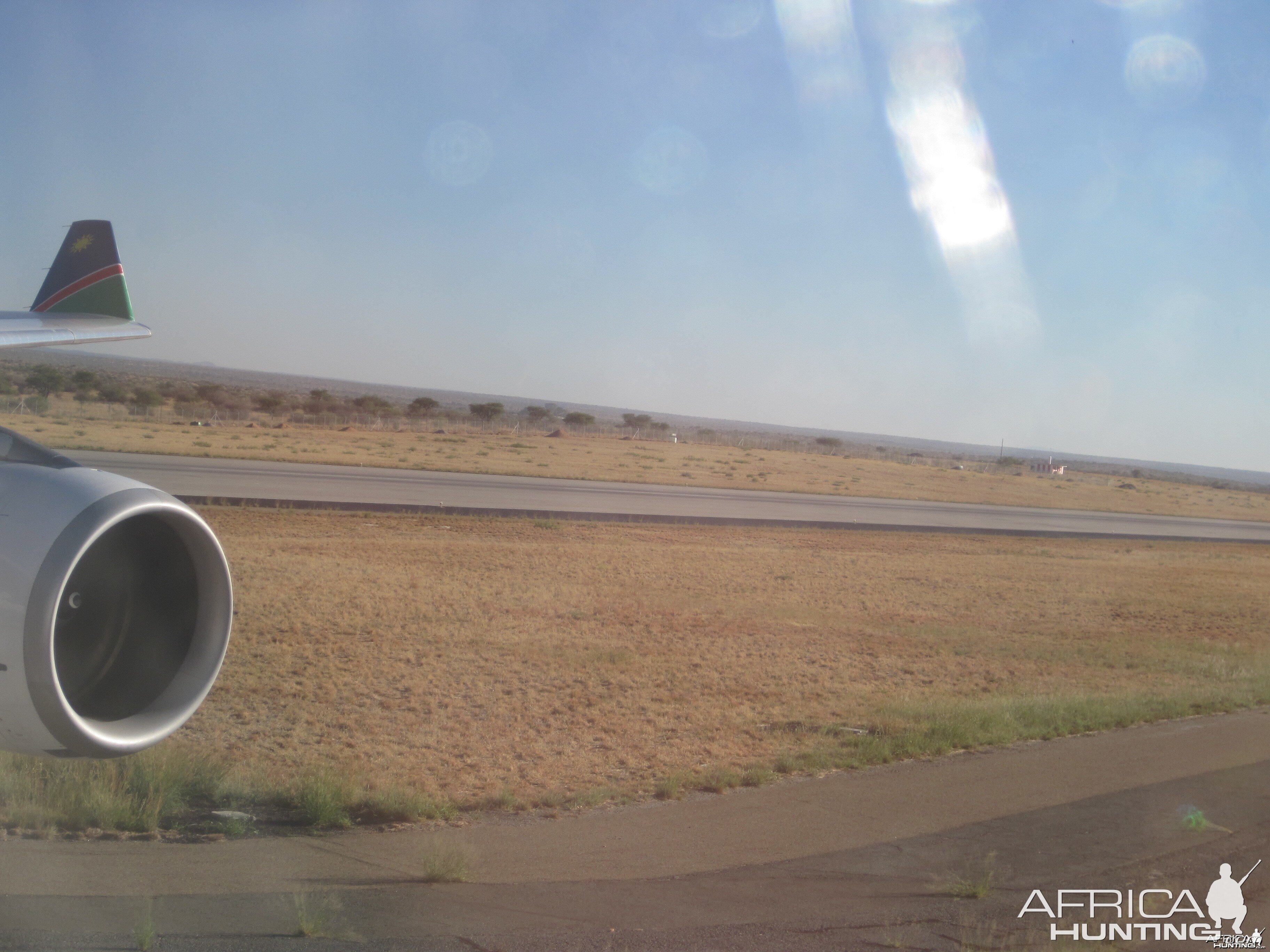 Taxing arrival at the International Airport in Windhoek, Namibia