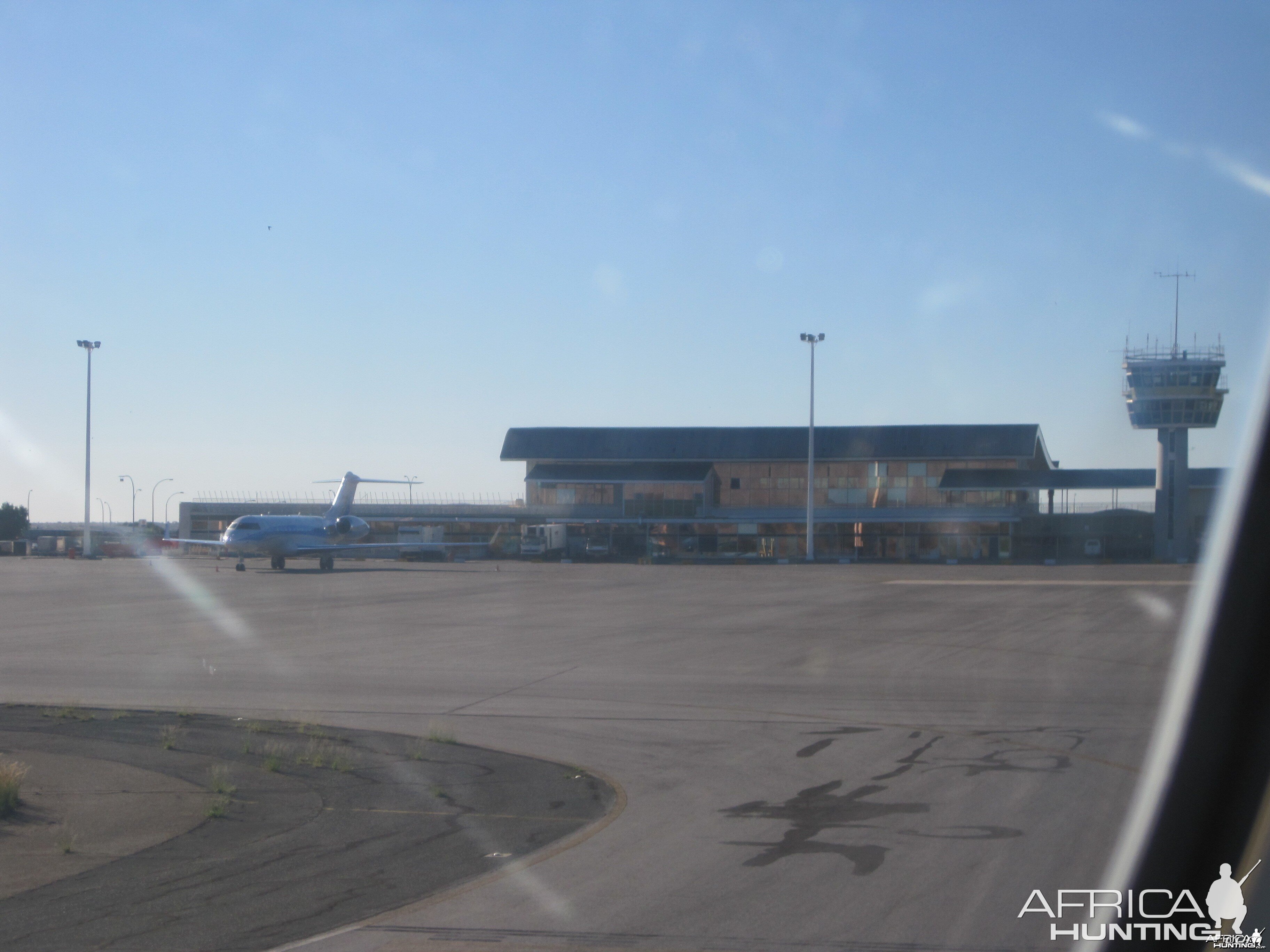 Taxing arrival to the International Airport in Windhoek, Namibia