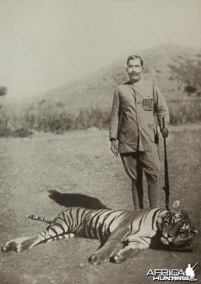 The Maharajah of Bikaner with his 100th tiger