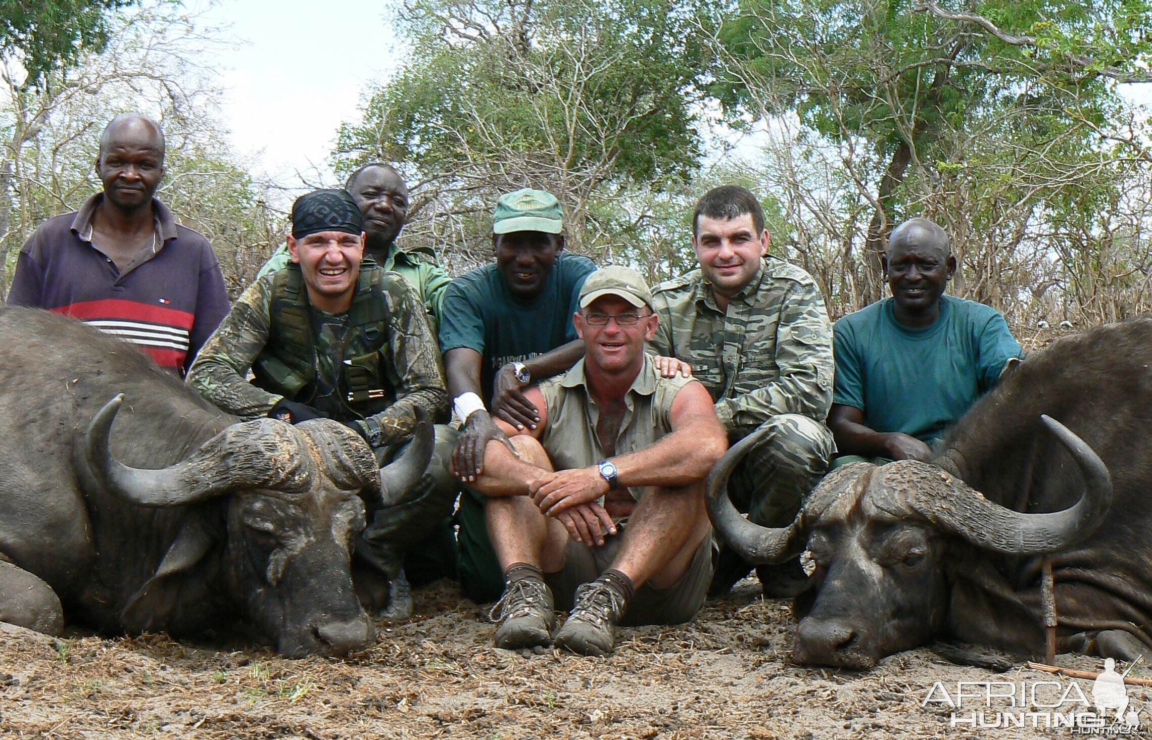 Two hunters, one rifle (404 Jeffery) and 2 buffaloes on the spot..