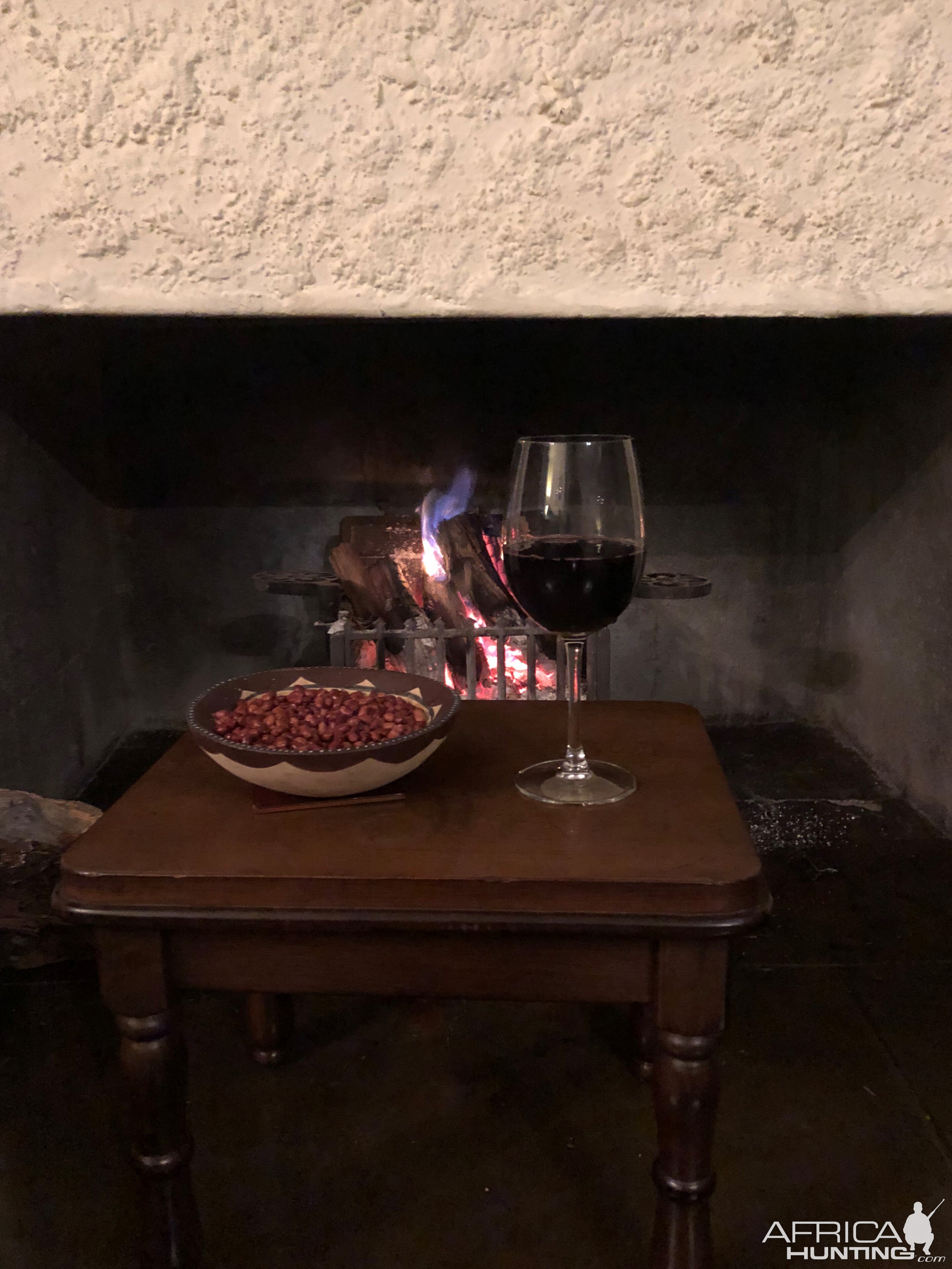 Warm cozy fire, freshly roasted peanuts and a nice glass of red