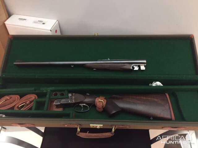 William Douglas and sons .470 NE Double Rifle in case