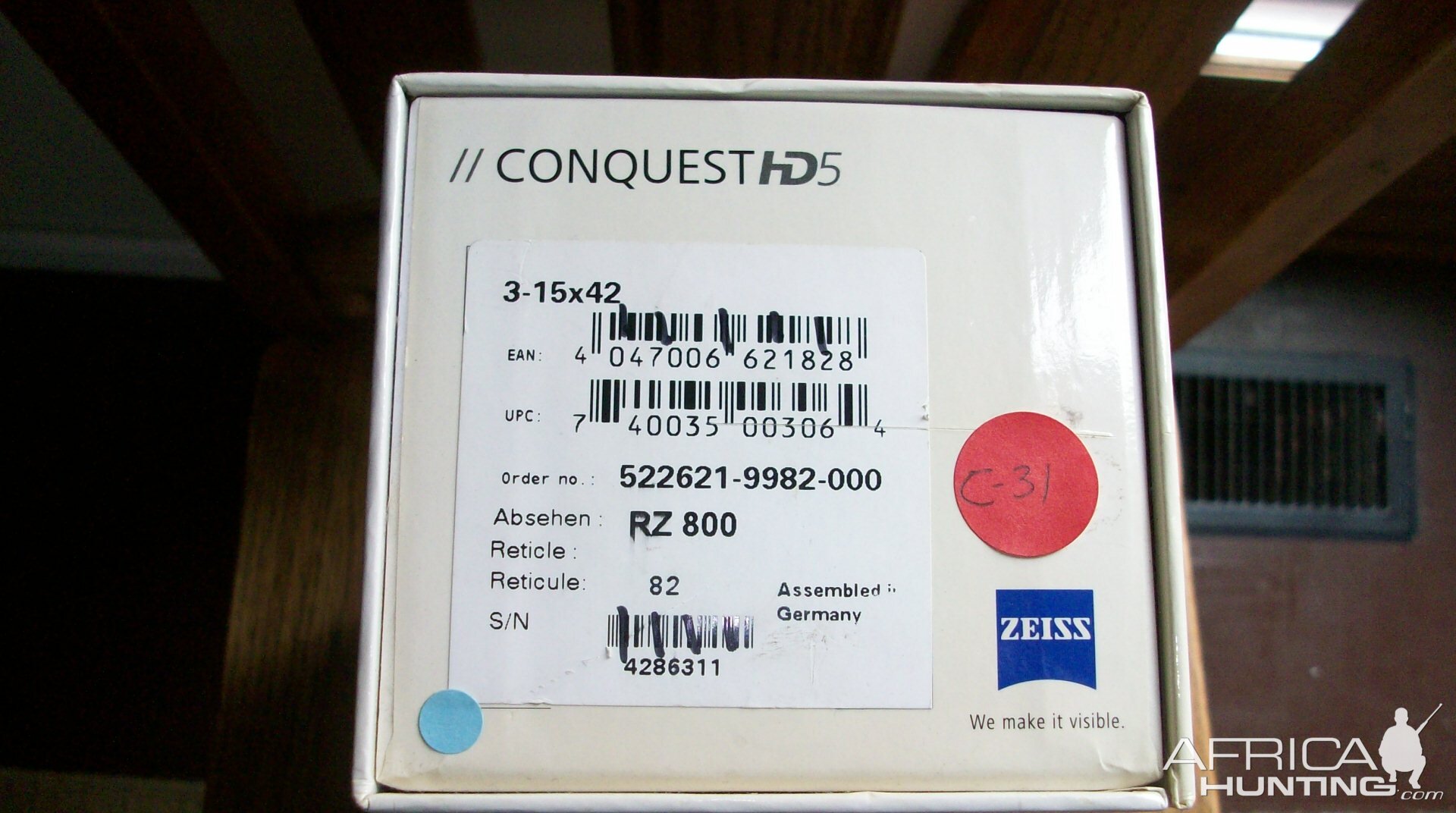 Zeiss Conquest HD5 3-15X42 RZ 800 Riflescope